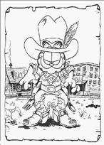 coloriage garfield le sherif